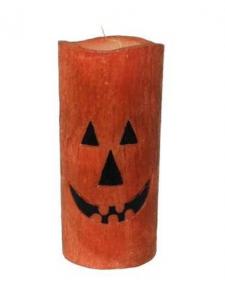 Jack O Lantern LED Pillar with Timer 